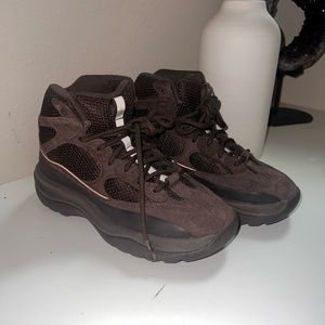 Authentic mens Adidas Yeezy desert sneaker boots shoes black grey size US 7